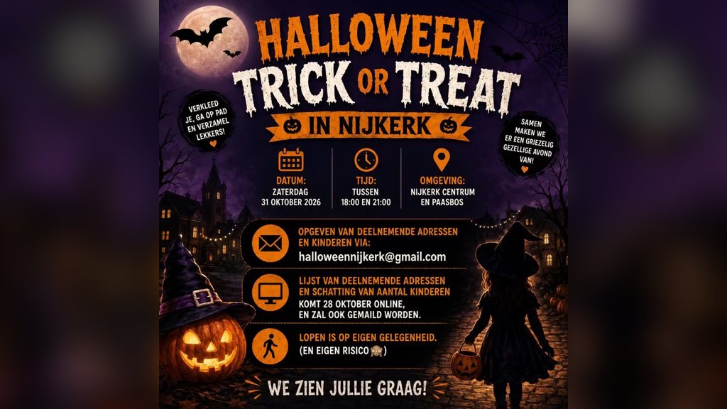 Trick or Treat Nijkerk centrum en Paasbos in Nijkerk
