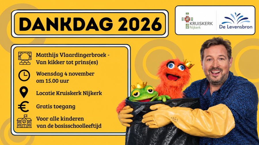 Dankdagvoorstelling voor basisschoolkinderen in Kruiskerk Nijkerk in Nijkerk